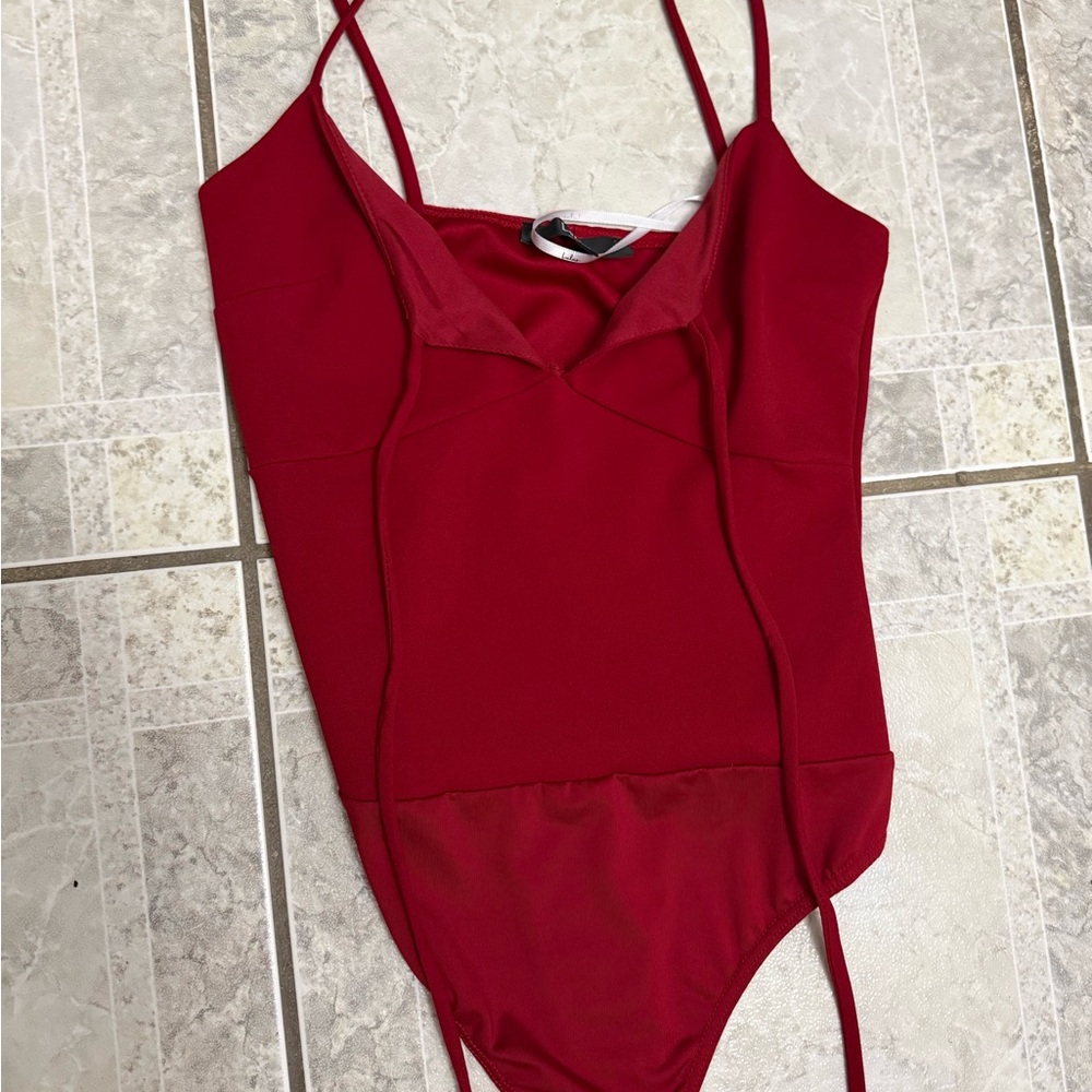 Red Strappy Bodysuit